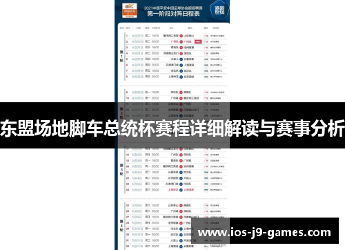 东盟场地脚车总统杯赛程详细解读与赛事分析